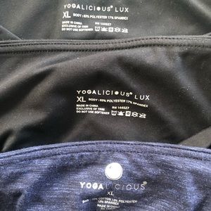 3 pairs of Yogalicious leggings. 2 pairs are the Lux and 1 reg.